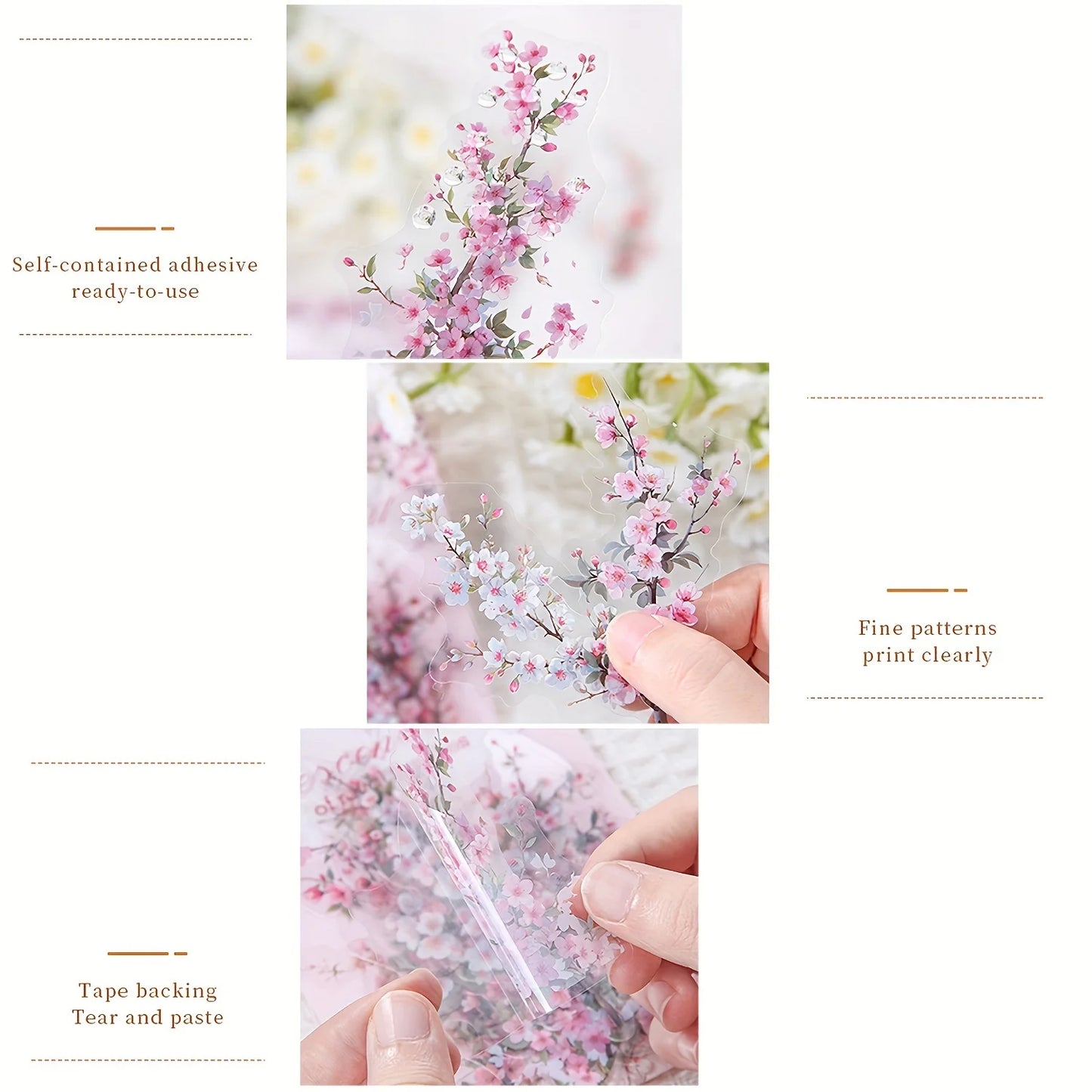 30 Pcs/Pack Vintage plant flowers PET waterproof sticker for DIY