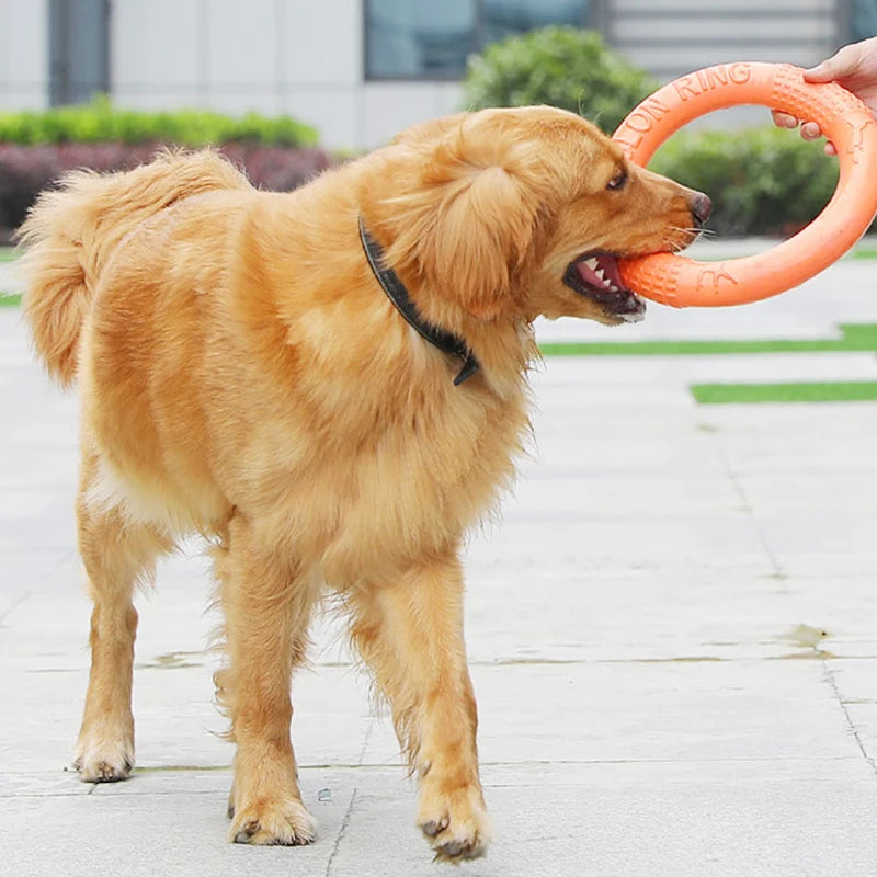 1pc Orange Dog Toys Pet Flying Disk Training Ring Puller EVA