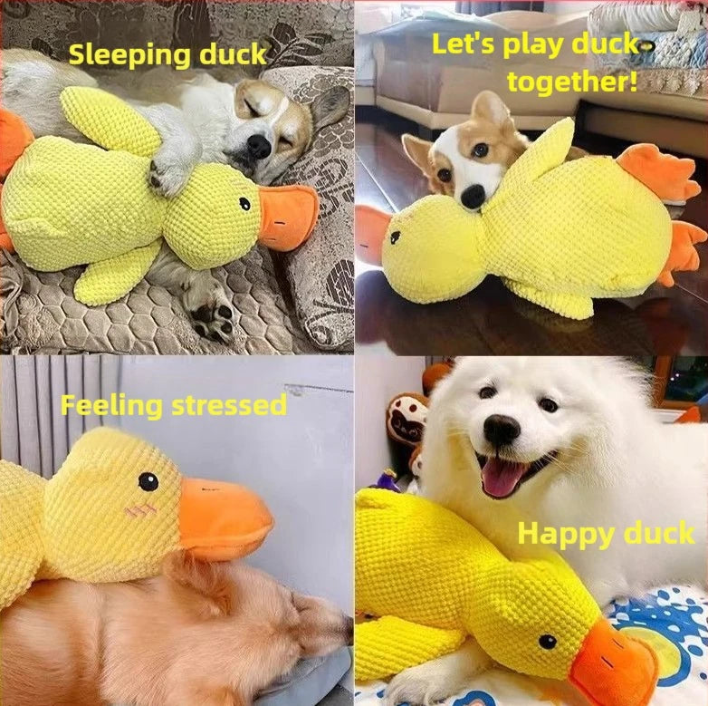 Calming Duck Toy for Dog,Soothing Plush Pet Toys with Sound Quack, Pet
