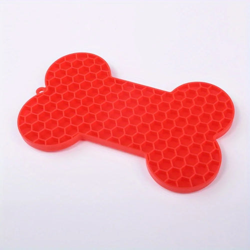 1PC Dog Slow Food Pad Bone Silicone Pet Licking Pad Mat Placemats Pet