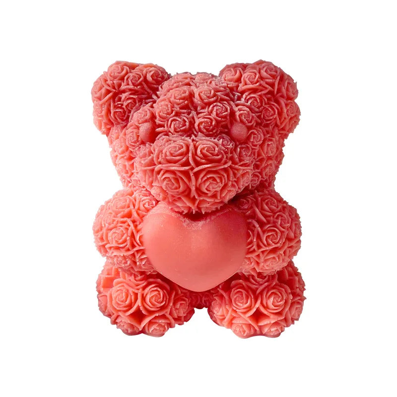 3D Bear Hug Love Silicone Candle Molds Diy Cute Bear Pet Candle Making