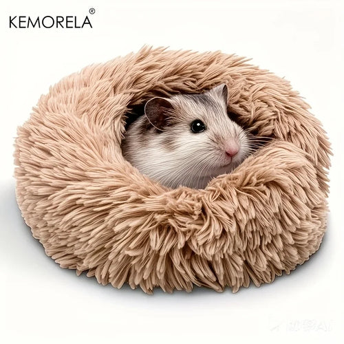 1PCS Ultra-Soft Plush Pet Nest Cozy Warm Hamster Sleeping Bed Non-Slip