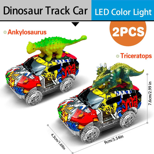 Magic Climbing Electric Dinosaur Car Track Railway Toy Car Set Bend