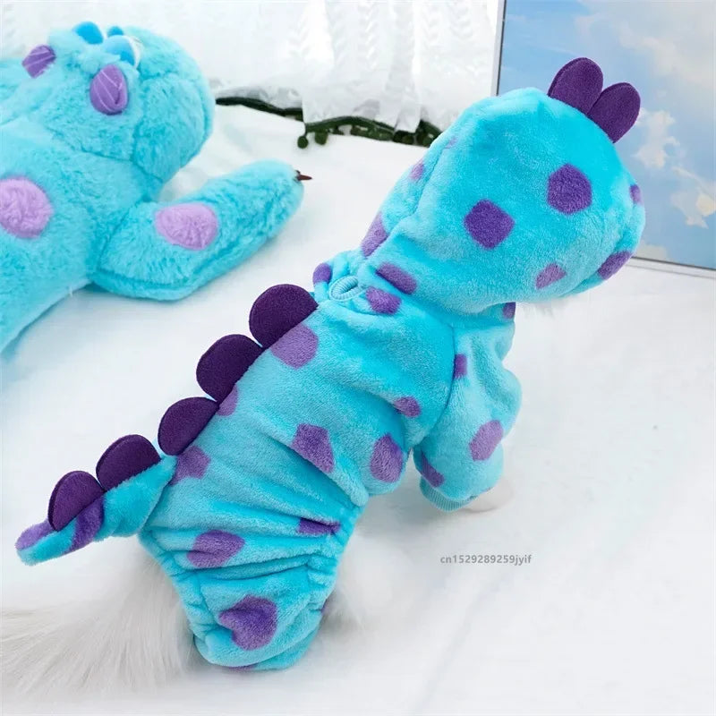 1PC Pet Clothing Dog Cat Autumn and Winter Thickened Warm Blue