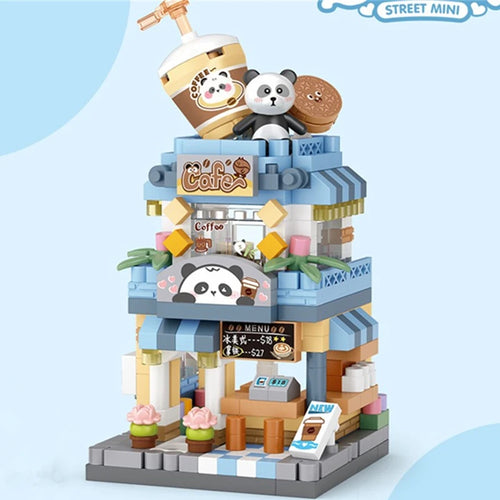 NEW Panda Pet Coffee Ice Cream Flower Shop Store Street View Food