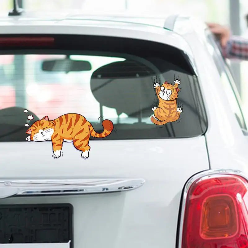 1 set Funny Car Sticker Cat Climbing Pet Animal Styling Stickers Car