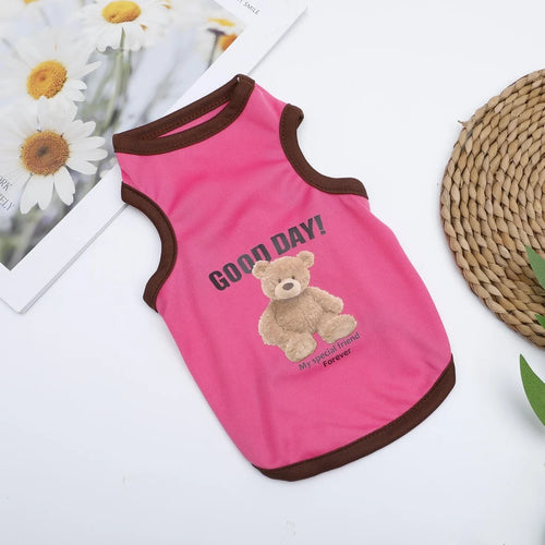 Cartoon Bear Dog Clothes Cute Cotton Dog Costume Pet T-shirt Cats Vest