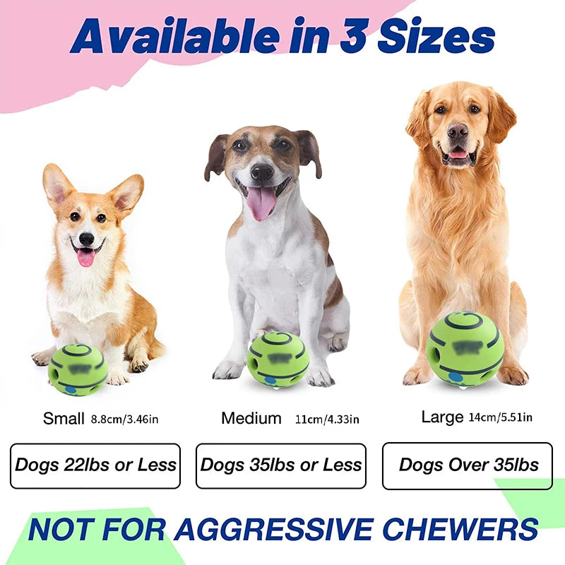 Pet Chew Ball for Cats and Dogs - No Battery, Self-Activated Squeaky