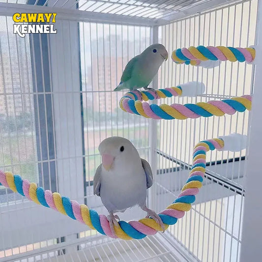 Pet Bird Bite Toys Parrot Color Cotton Rope Toys Elastic Parrot