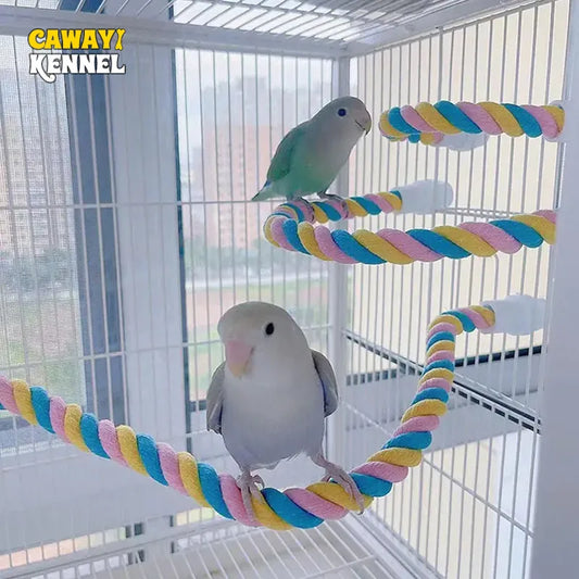 Pet Bird Bite Toys Parrot Color Cotton Rope Toys Elastic Parrot