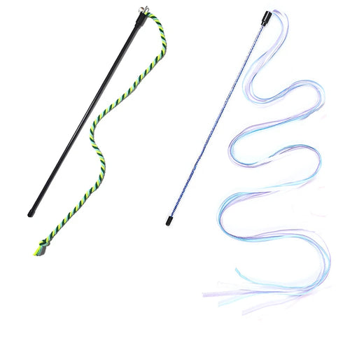 Cat Toy Interactive Teasing Rod with Rope for Cats to Chew and Chase