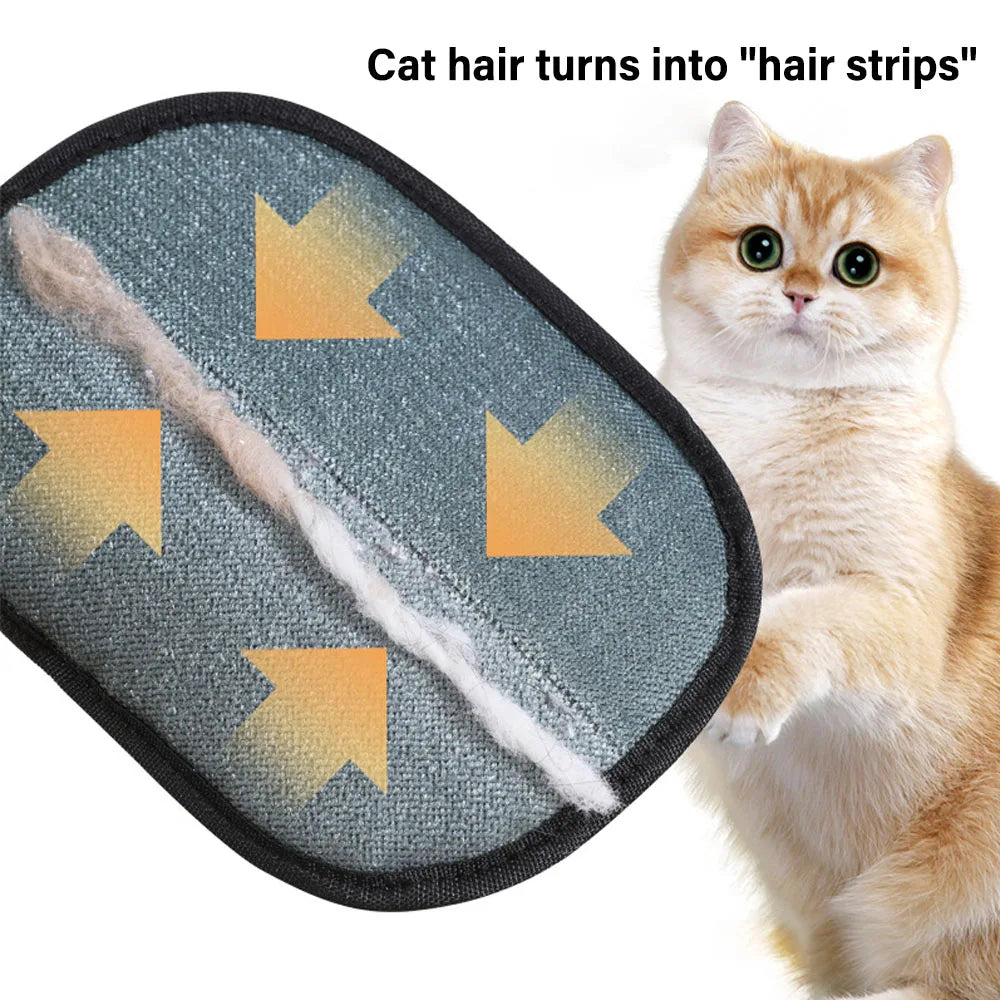 Pet Hair Removal Tool Reusable Static Removal Gloves, Double-Sided