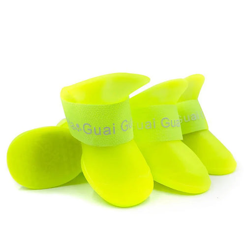 Pet silicone rain shoes anti-dirty non-slip waterproof dog shoes soft