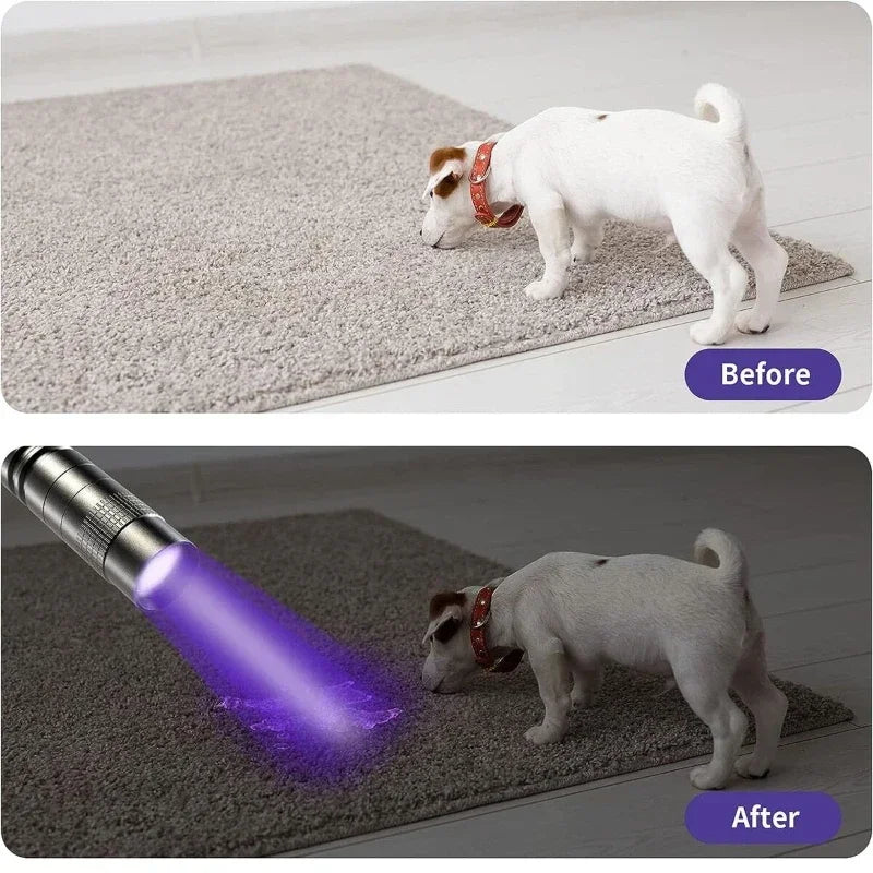 1/2PCS UV Flashlight 395nm Ultraviolet Torch With Pen Clip Portable