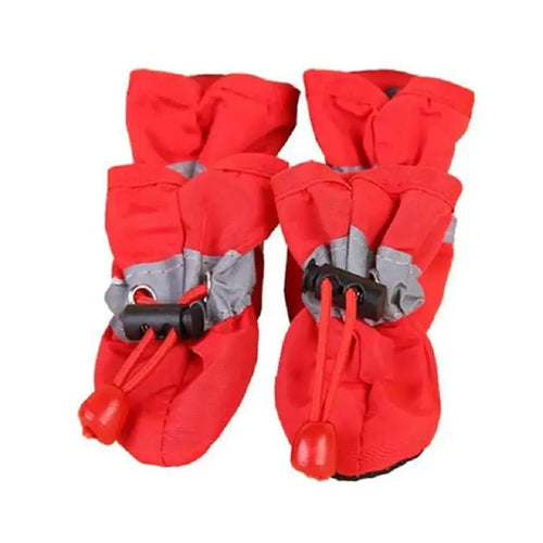 New 4pcs Waterproof Pet Dog Shoes Anti-slip Rain Snow Boot Thick Warm