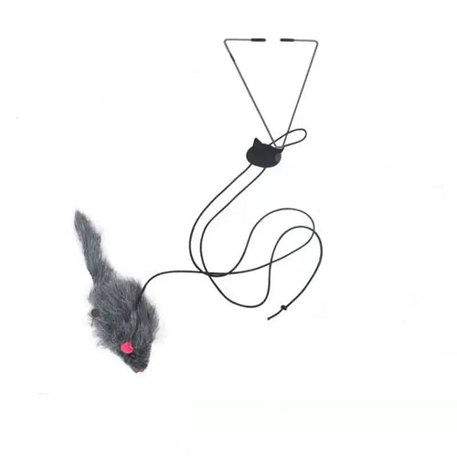 Hanging door mouse teasing cat stick elastic clip door swing hanging