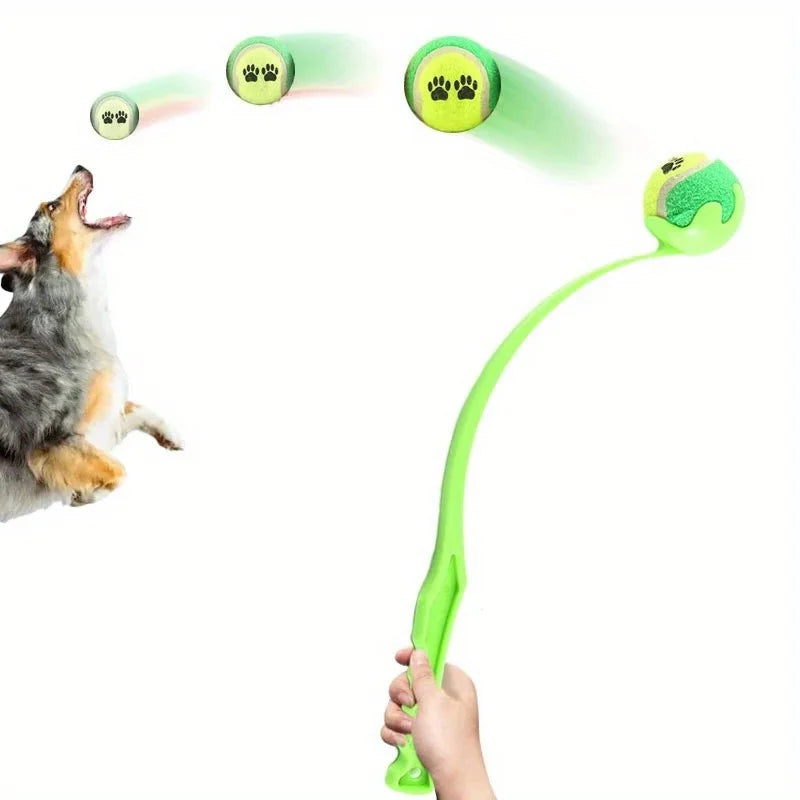 Pet Tennis Ball Launcher Stick - Interactive Outdoor Dog Training Toy,