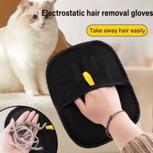 Pet Hair Removal Tool Reusable Static Removal Gloves, Double-Sided