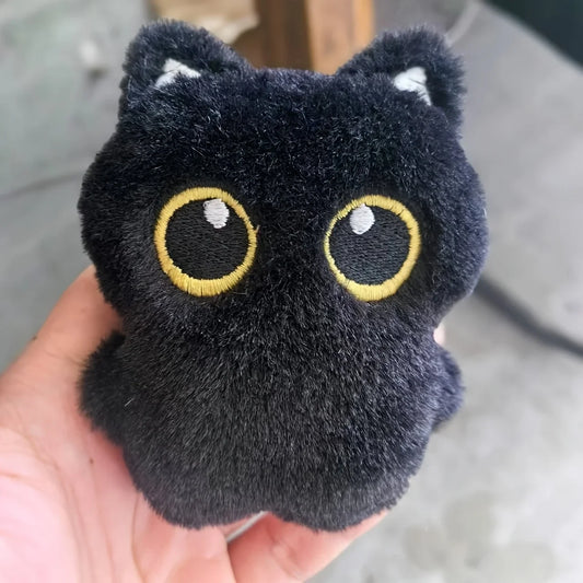 1 Pcs Cute Plush Little Black Cat Doll Pendant Versatile Hanging