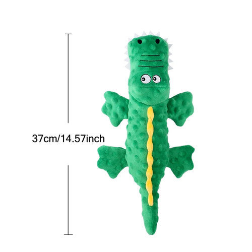 Soft Plush Pet Dog Squeaky Chew Toys Stuffed Crocodile for Small Large