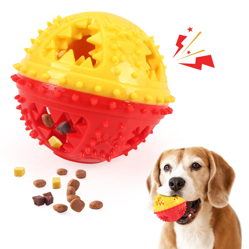 Dog Chew Toys Grinding Teeth Sound Ball Toys Leaking Food Balls Anti