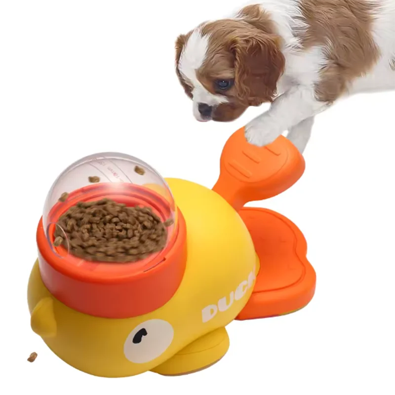 Little yellow duck pet leaking device pet interactive toys educational