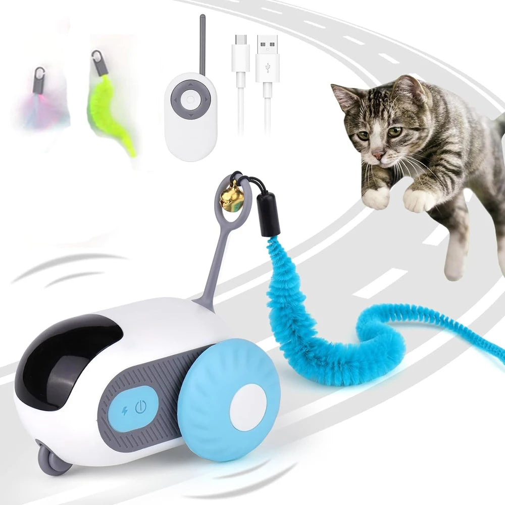 Smart Cat Toy 2 Modes Automatic Moving Remote Controlled Toy Car for