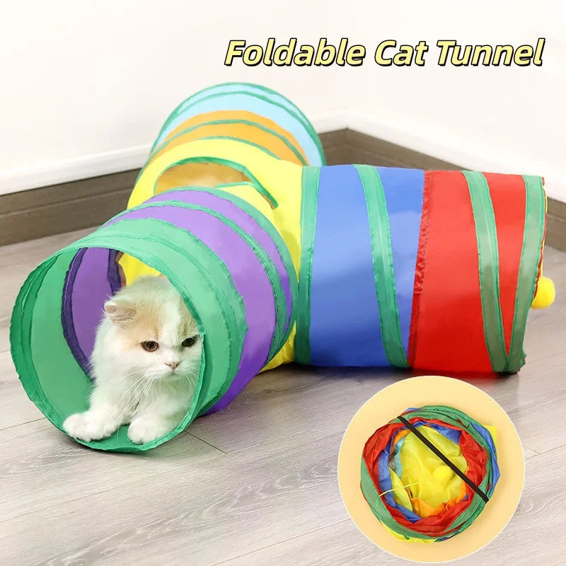 Hot Foldable Cat Tunnel Tube Interactive Fun Kitty Training Toy