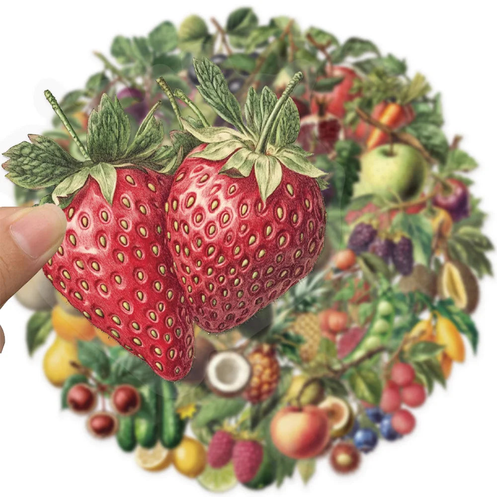 50PCS Retro Fruit Graffiti Stickers Decoration DIY Skateboard Luggage