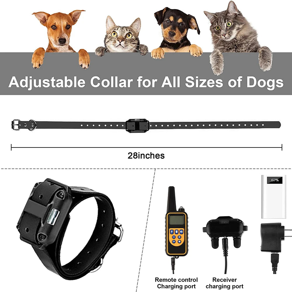800m Digital Dog Training Collar Waterproof Rechargeable Remote