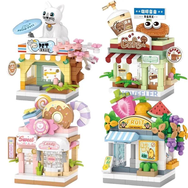 Street View Restaurant Dessert Coffee Pet Fruit Store Model Building