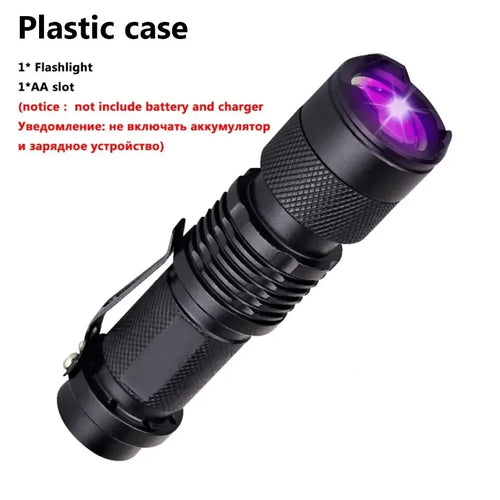 UV LED Portable Flashlight 395nm Black Light Wavelength Violet