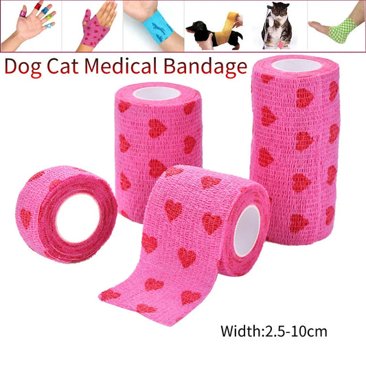 Pet Dog Cat Medical Breathable Elastic Bandage Non-woven Pet Self