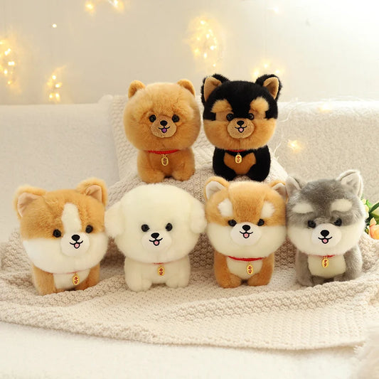 ZU Kawaii Teddy Pets Lifelike Fluffy Puppy Soft Doll Cute Small Chow