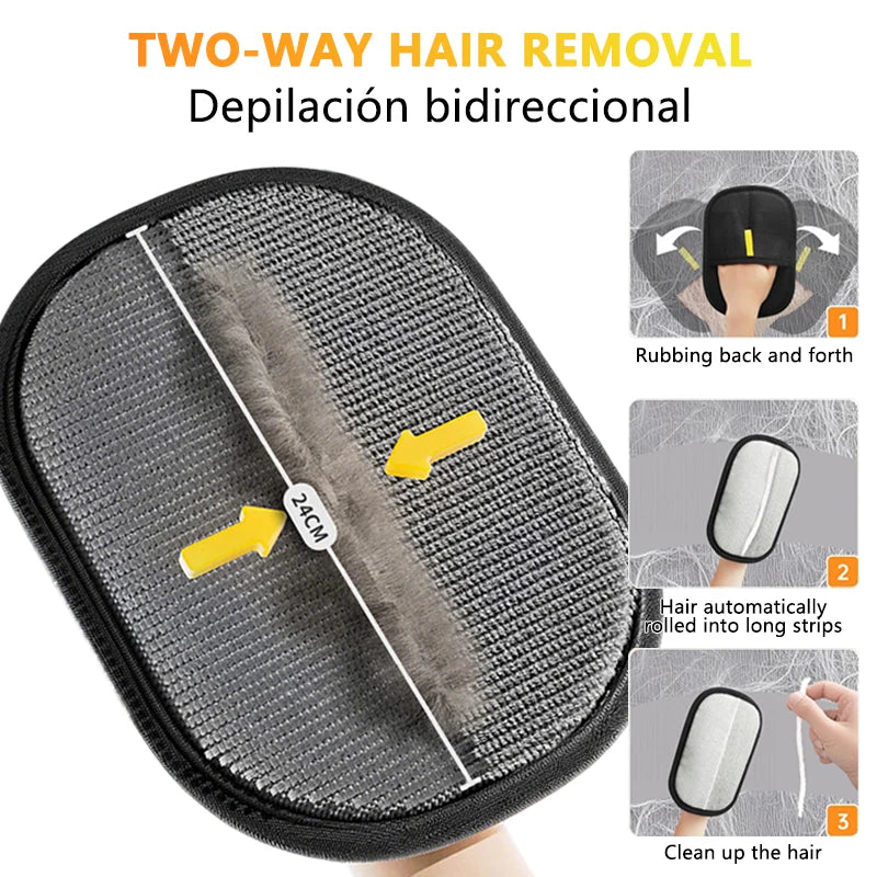 Reusable Double-Sided Pet Hair Removal Glove Anti-Static Grooming Tool