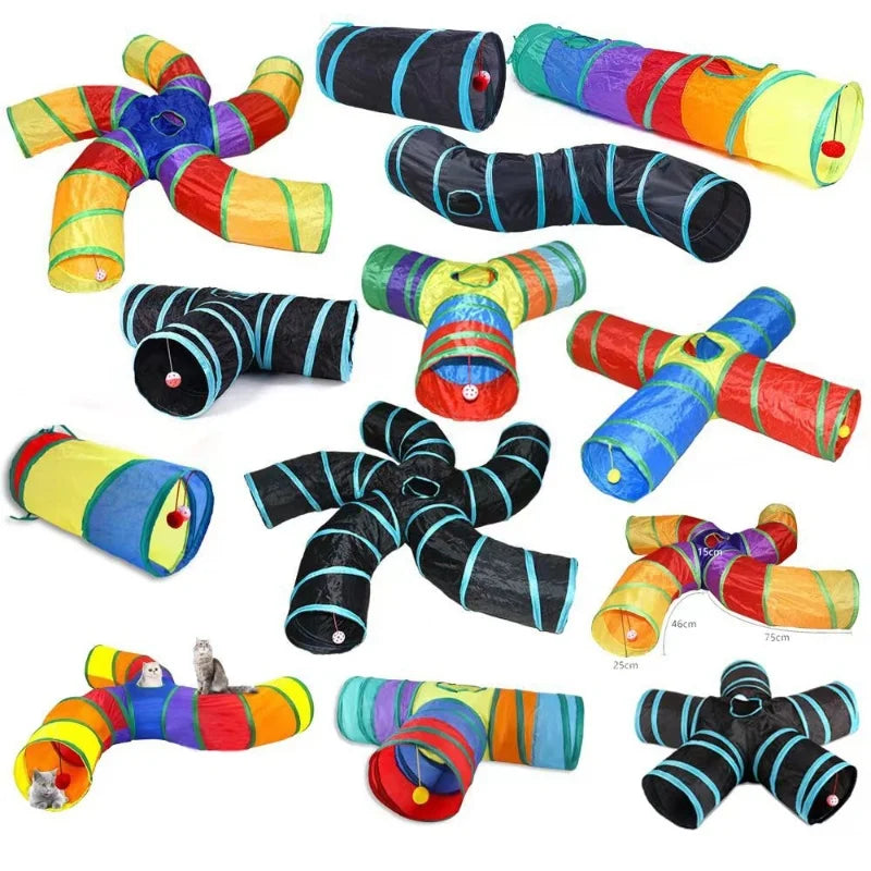Hot Foldable Cat Tunnel Tube Interactive Fun Kitty Training Toy