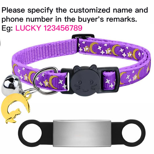 Customized Cute Glow Cat Collar Free Engraved Puppy Kitten Anti-lost