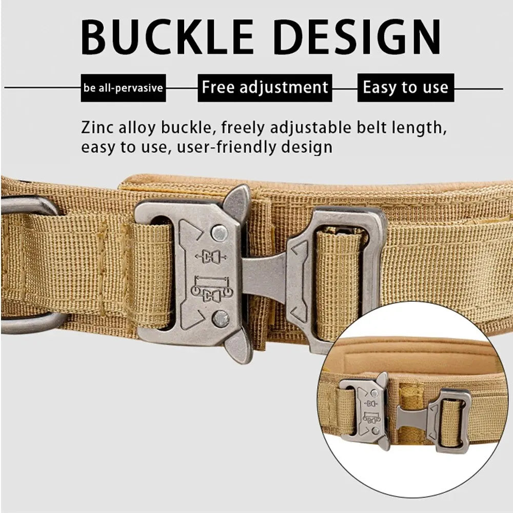 Pet Products Outdoor Tactical Dog Collar Metal Buckle Breathability