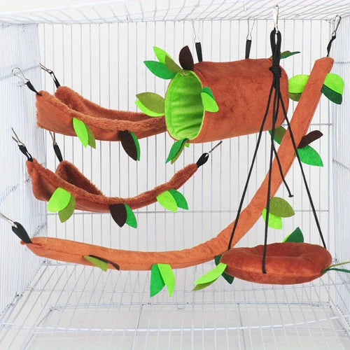 5pcs/set Plush Cotton Hamster Hammock Round Swing for Rats Rodent