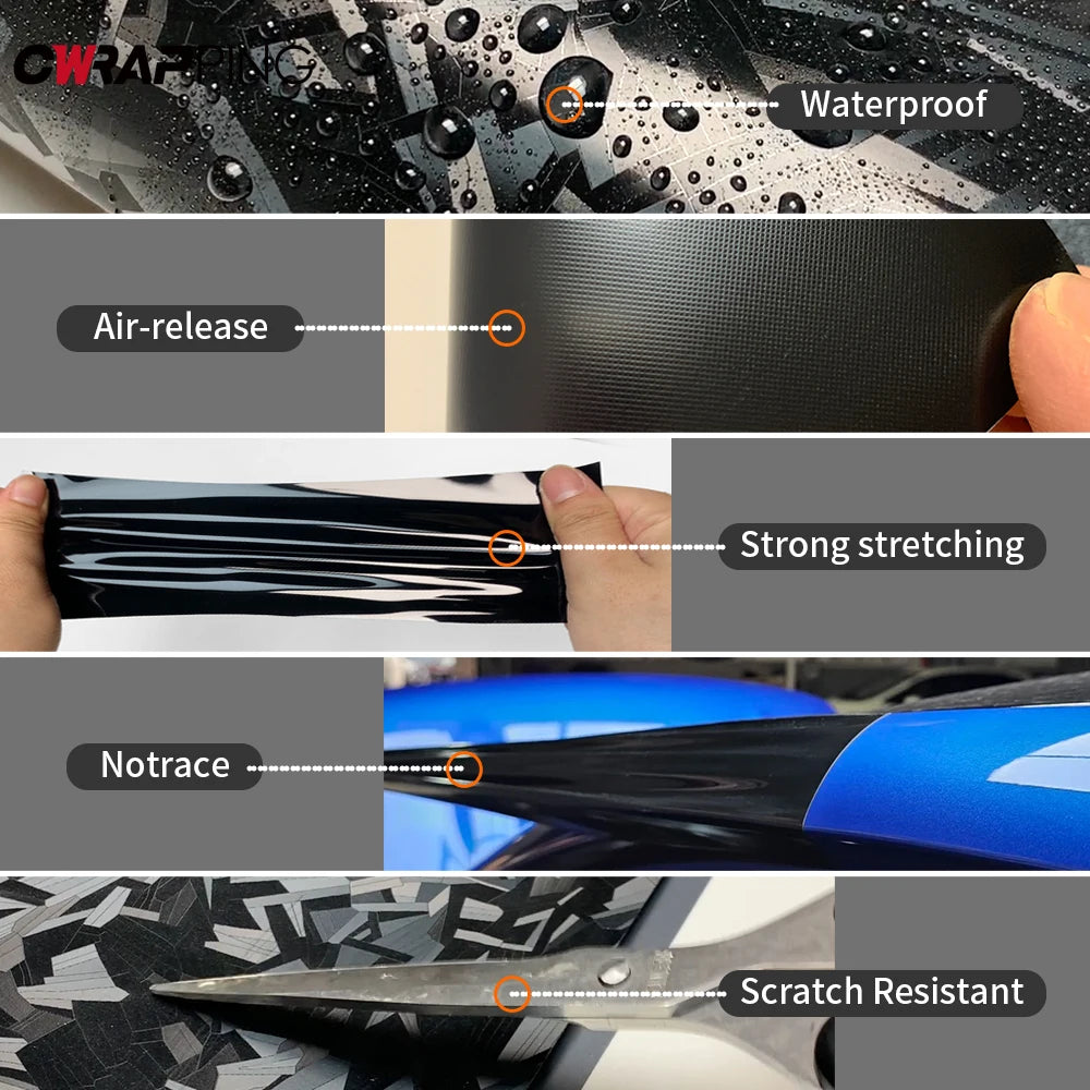 High-quality Matt Forged Glass Black Sticker PET Car Wrap Vinyl