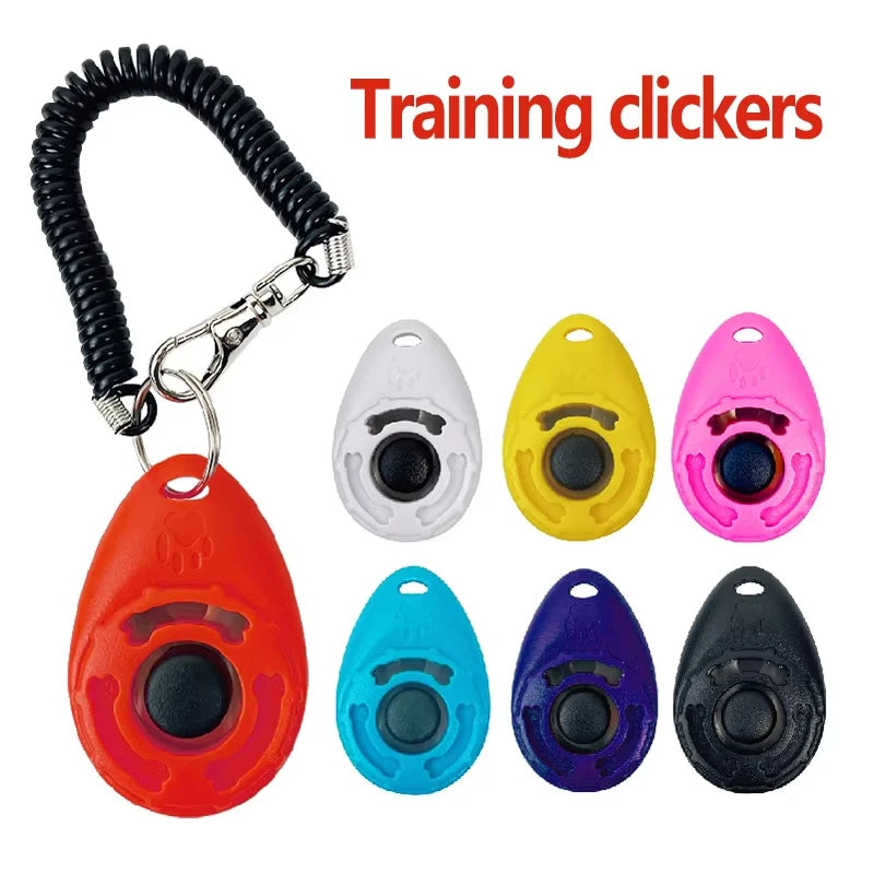Dog Training Clicker Aid Adjustable WristStrap Sound Plastic Pet Cat
