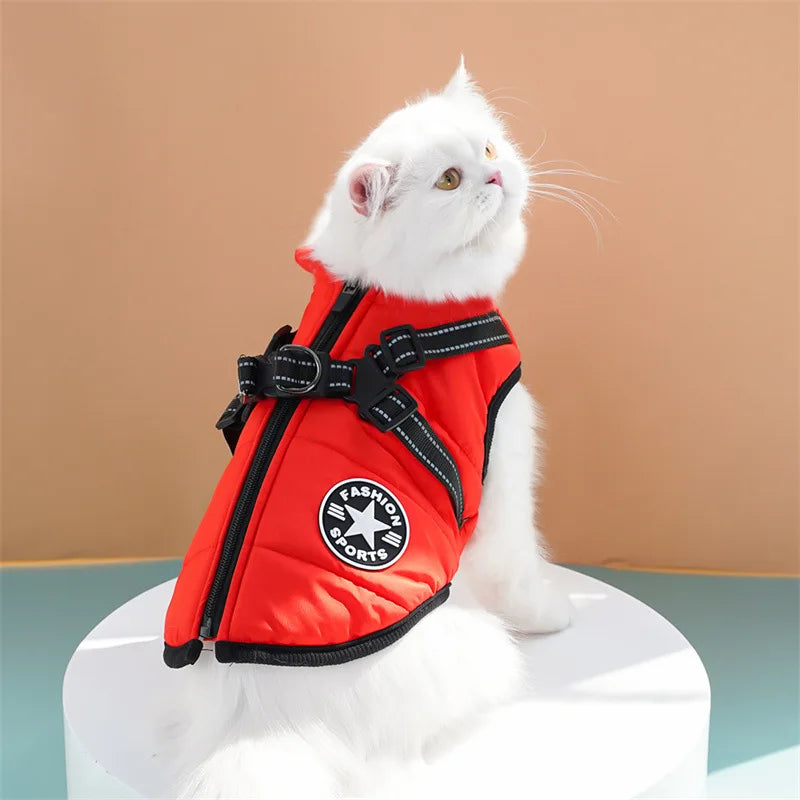 Thick and warm pet clothes, dog and cat cotton coats, winter chest and