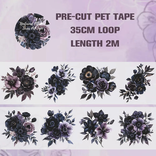 50mm*2m Vintage Floral Tape Self-Adhesive Scrapbooking PET Material