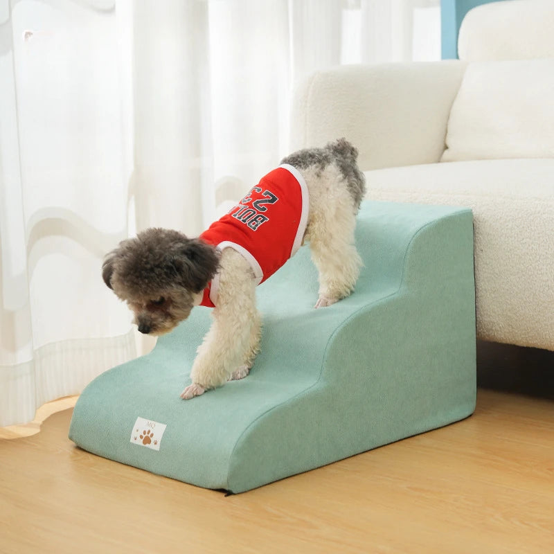 Pet 2/3 Step Stair Dog/Cat Ramp Ladder Memory Foam Sponge Dogs Sofa