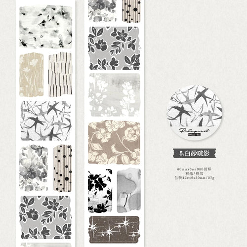 3m/Roll Decorative Adhesive PET Tape Beautiful Scenery for Journal