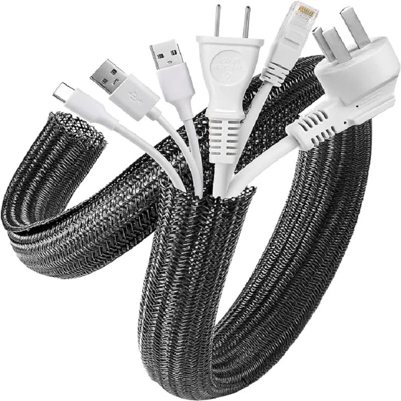 1M 3M 5M Braided Cable Sleeve PET Nylon Wrapping Cable Casing Cable