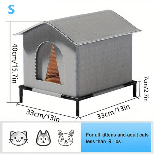 Stray Cat Houses with Mat Waterproof Winter Warm Shelter Foldable Pet