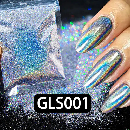 Laser Holographic Rainbow Nail Glitter 0.2MM Sparkly Nails Glitter