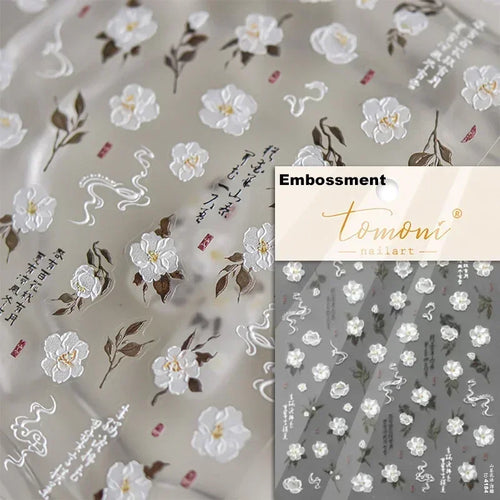1piece 5Dcute tulip flower nail stickers high quality self-adhesive
