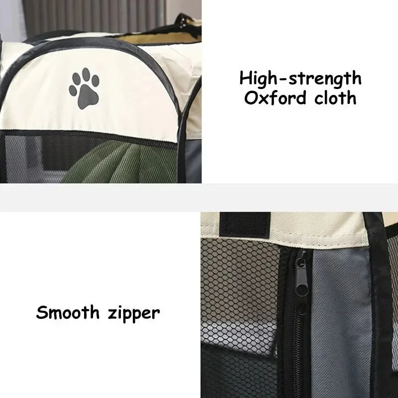 Portable Foldable Pet Tent Kennel Octagonal Fence Puppy Shelter Easy